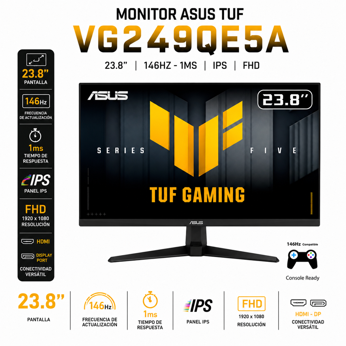 MONITOR ASUS TUF 23.8" / 146HZ - 1MS / IPS - FHD